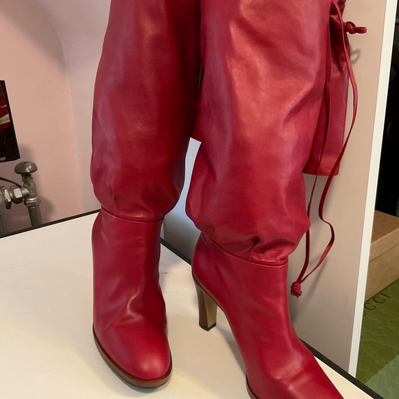 Red Gucci thigh high boots - Picture 3 of 8